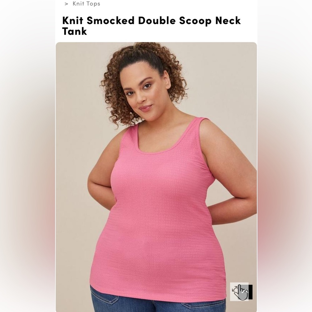 Torrid NWT pink tank. Size 0.